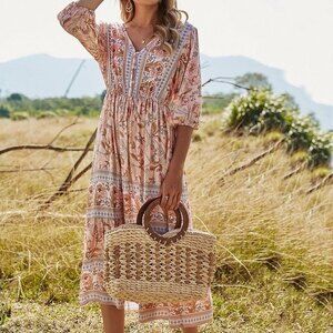 To My Lovers Floral Midi Dress S